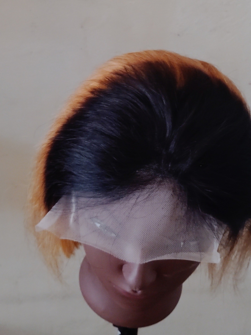 Black to Orange Ombre Lace Front Wig - Women Hair